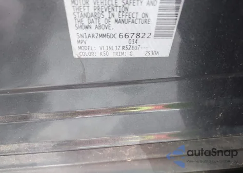 2013 Nissan Pathfinder Platinum from USA, damaged, VIN 5N1AR2MM6DC667822